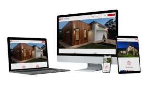 keen construction website mockup on 4 devices