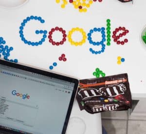 google spelled out in m&ms